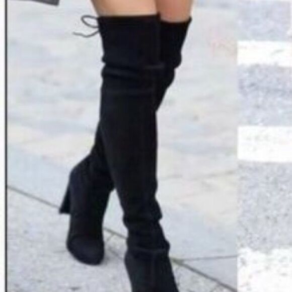 Steve Madden Black Suede Over-the-knee boots 8 - Picture 1 of 7